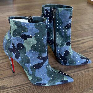 Christian Louboutin So Kate Studded Camo Booties